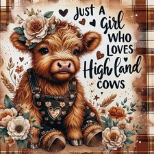 Highland Cow 5D Diamond Art Kit for Adults 12 x 12 Inch