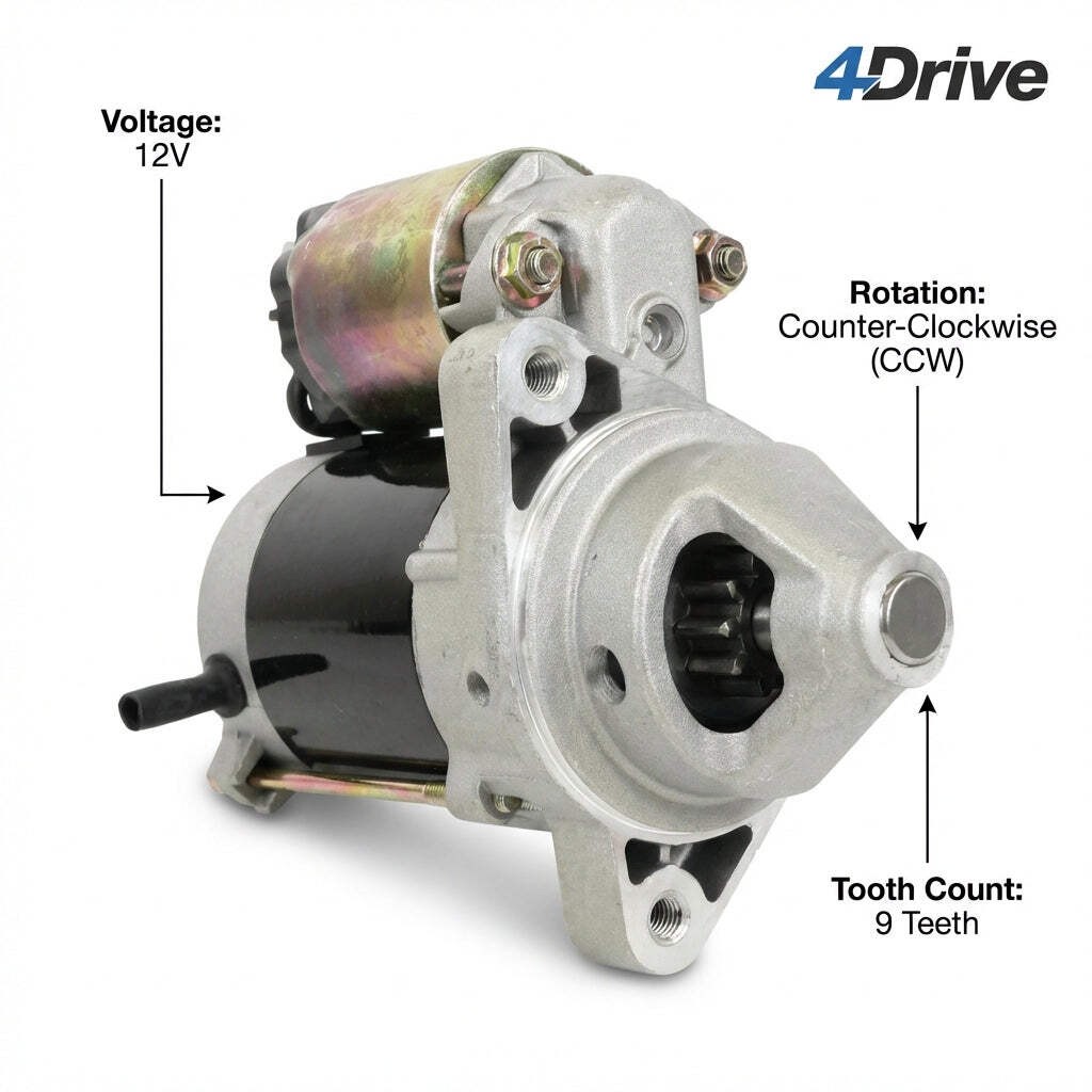 Kawasaki Mule Starter Motor 2010 2020 2030 KAF540 12V 9-Teeth 21163-1147 18511