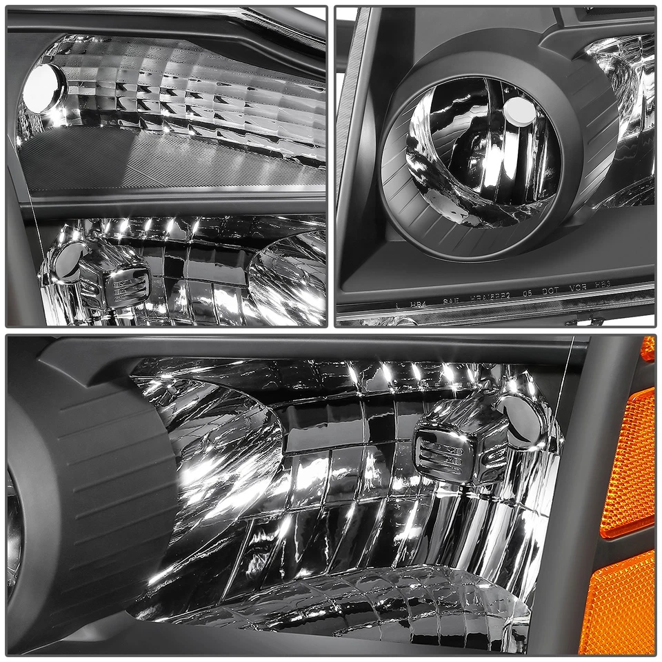 PARA 04-15 NISSAN TITAN/-07 ARMADA CARCASA NEGRA ÁMBAR FAROS ESQUINEROS Foto 4 de 4