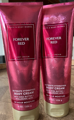 2 (TWO) FOREVER RED Ultimate Hydration w/Shea 8oz CREAM Bath and & Body Works