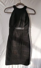 WINDSOR Black Sleeveless Mesh Mini Dress Cocktail Party Holiday Size 3