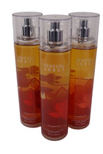 3 BATH AND BODY WORKS SENSUAL AMBER FINE FRAGRANCE BODY MIST 8 OZ