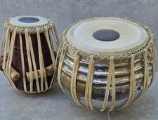 Gullu Traditional Tabla Set 8.5 5.5” Chrome Finish Sheesham Wood Dayan FREEUSHIP