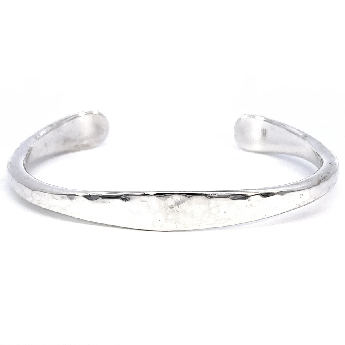 Pure Silver Hammered Cuff Bracelet