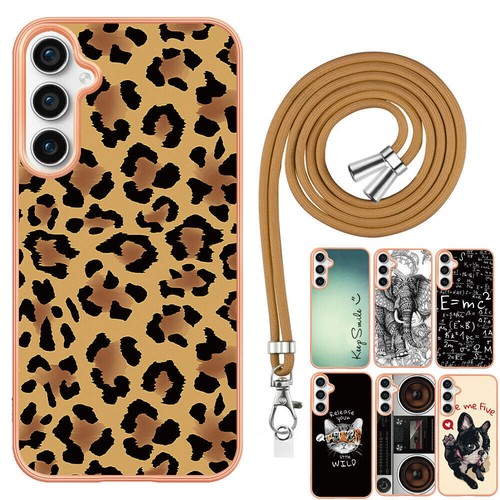 Lanyard Slim Bling Painted Phone Case For Samsung S24 S23 Ultra S23 FE S22 S21 - 第 1/21 張圖片