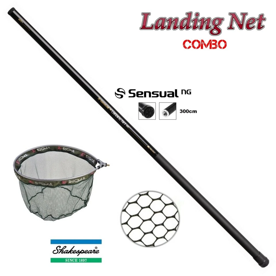 3 Meter SENSUAL NG 300 + Sigma Match Net Combo + Friedfisch Kescher