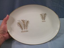 FUKAGAWA Arita Japan 901 Gold Bamboo Oval Platter 12 1/4" Long