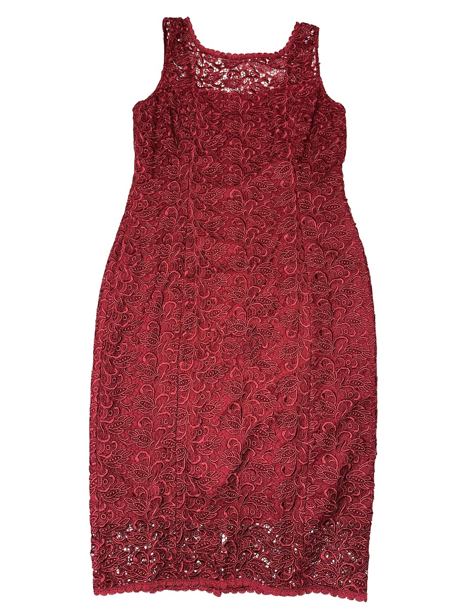 White House Black Market Red Lace Dress Size 10 New with $220 Tags