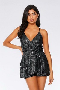 silver sparkly playsuit