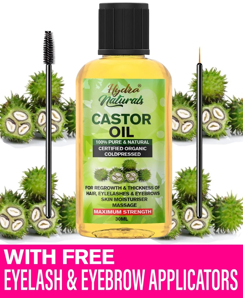 ETRONG 100% Pure Organic Castor Oil for Eyelashes ❤️ Eyebrows Hair Growth Body Care 🔥✅
