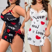Plus Size Womens Sexy Lingerie Lace Nightwear Sleepwear Nighties Babydoll Dress