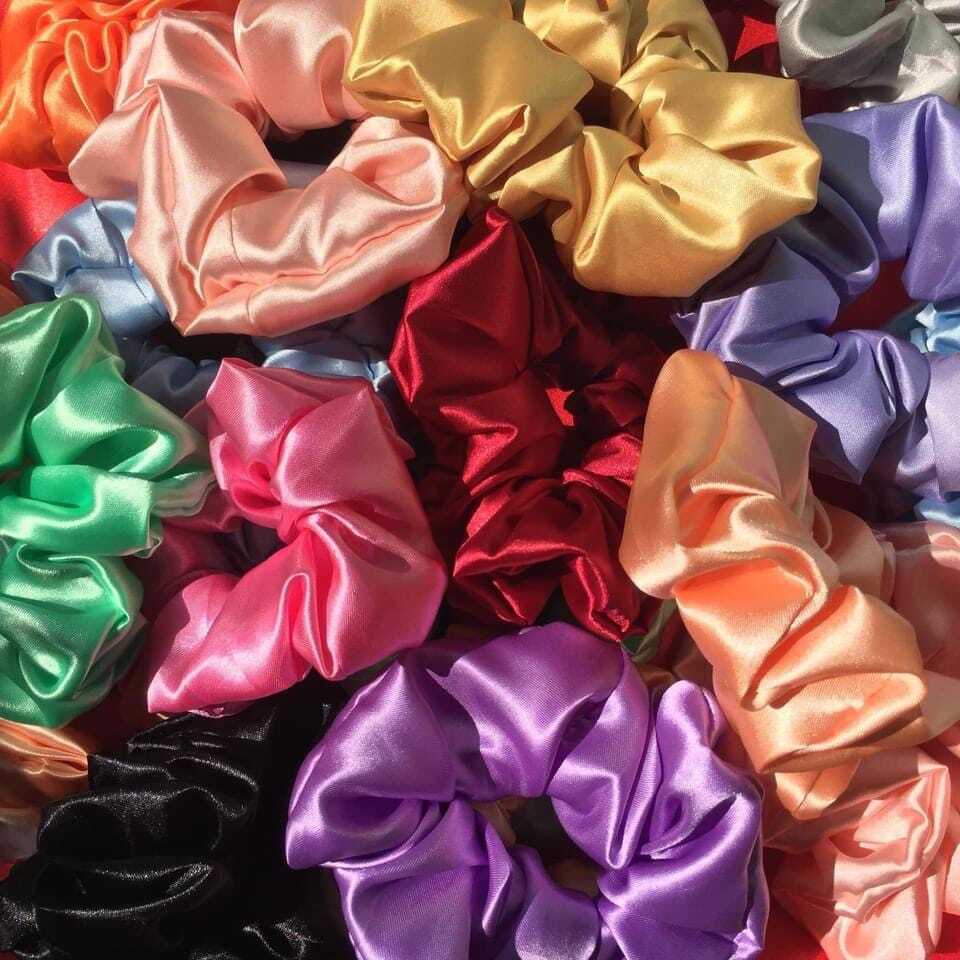 Lot De 3 Scrunchies Satin élastiques - Sans Marque - Écologiques - Pour Cheveux Longs