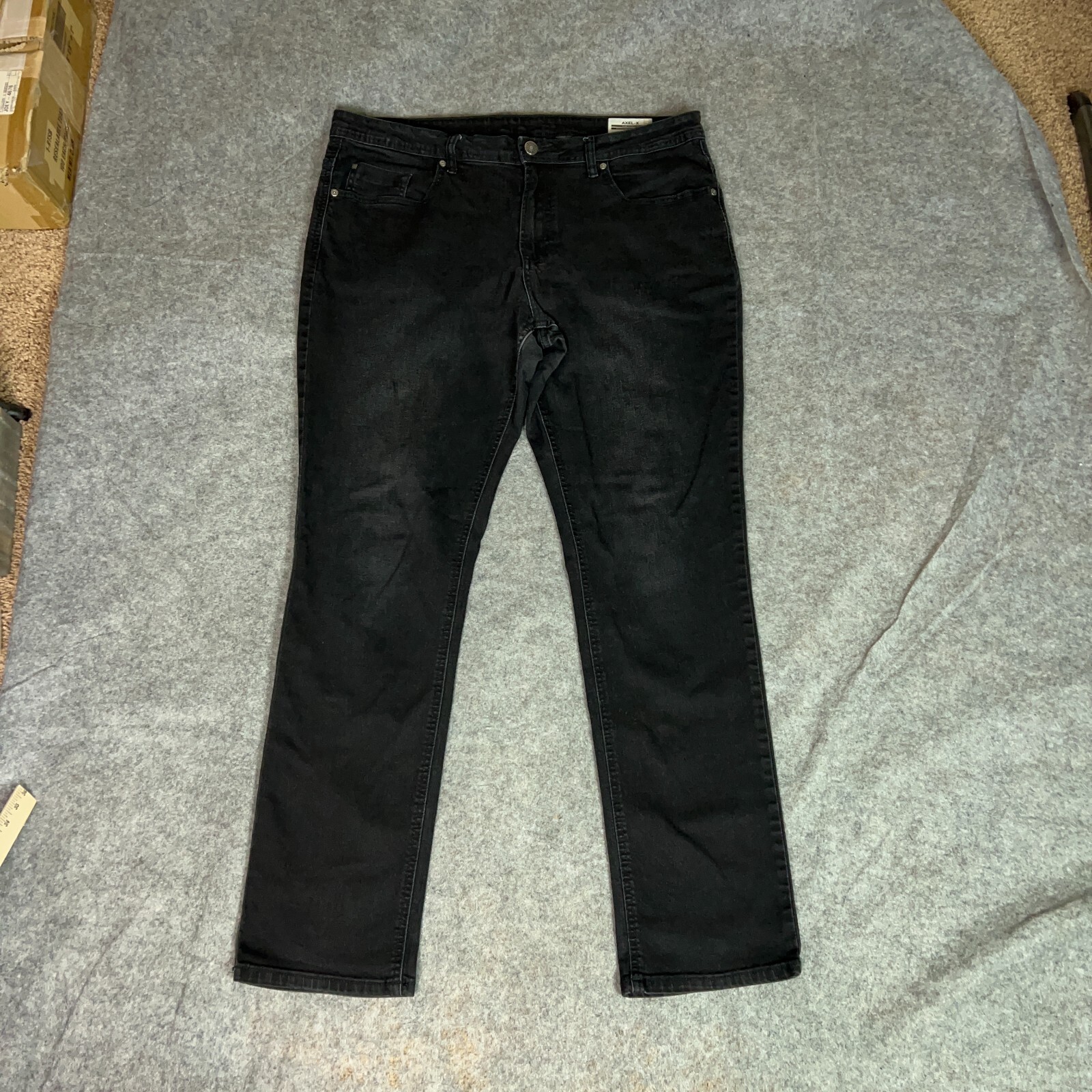 Jeans 38x34 Black Slim Denim Pant Casual Stretch Axel X