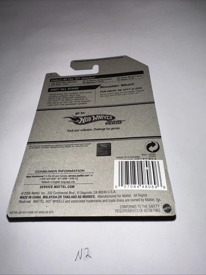 2006 风火轮 #211 黄色 Nomadder What 带 PR5 车轮全新压铸玩具车 全新带盒 — 第 4/4 张图片