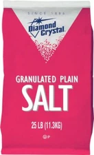Diamond Crystal Plain Granulated Salt - 25 lb. bag