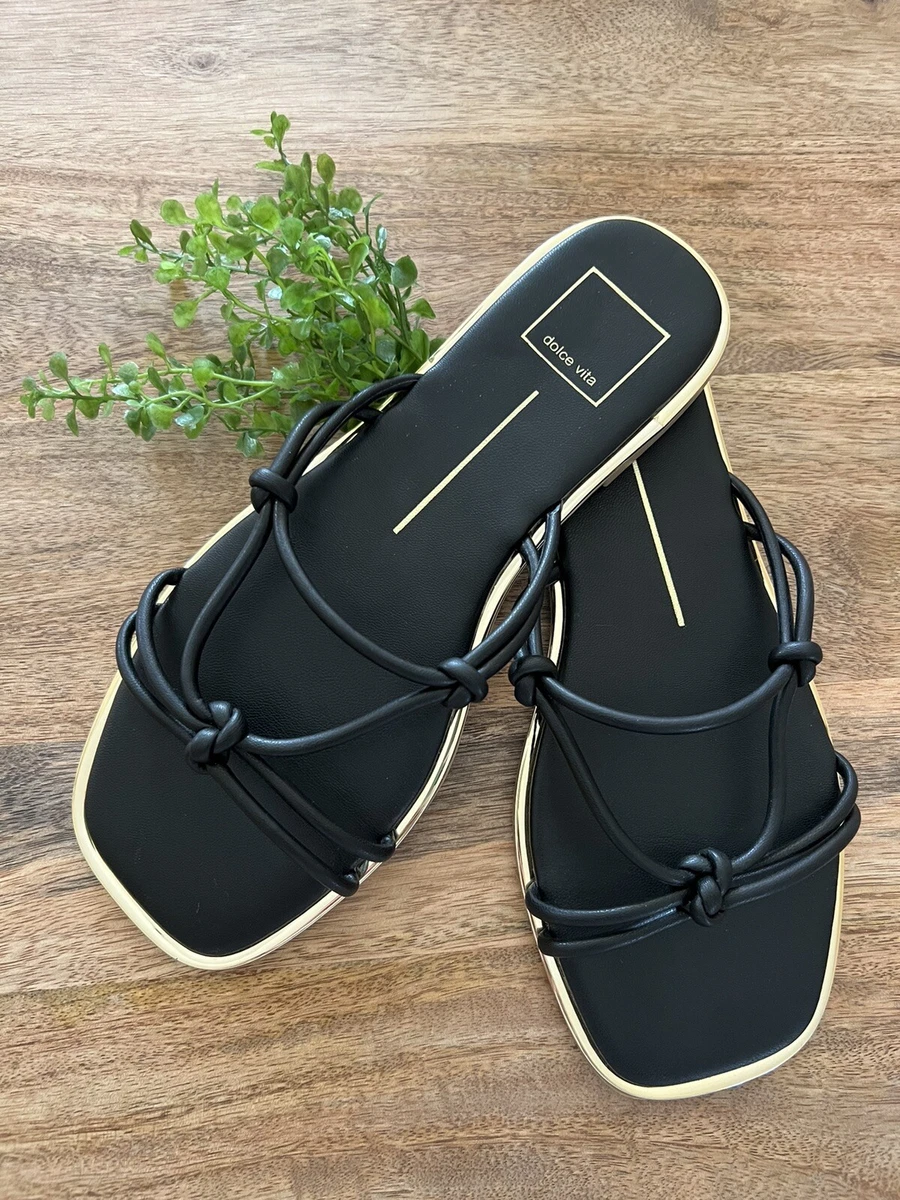 Dolce vita black slides sale