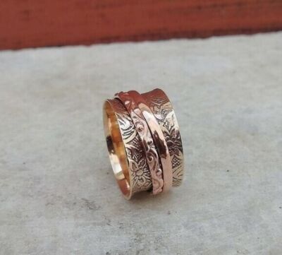 Solid Copper Spinner Band Ring Handmade Pure Copper Women