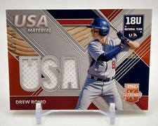 2020 Panini Elite Extra Edition Drew Romo USA Baseball Material Orange 012/199