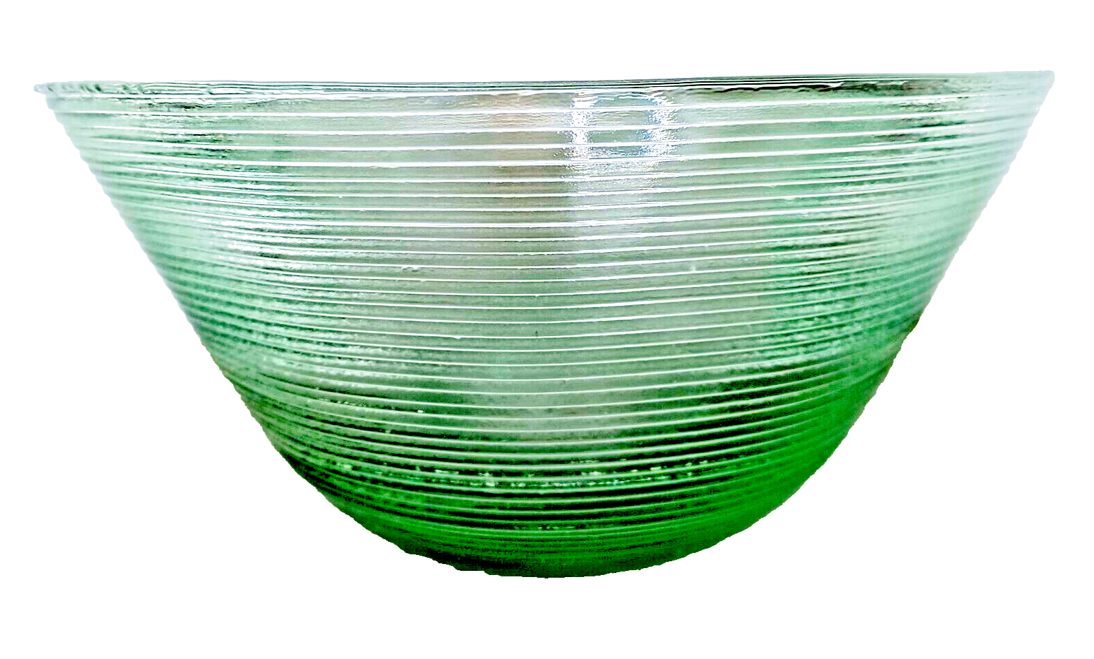 Ecoglass Bowl Salad Punch Fruit  Spain Ribbed Recycled Green Glass 12