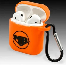 Apple AirPods Silicone Case Protector Hazard Orange Shockproof Full Cover "MB"