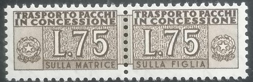 REPUBBLICA  PACCHI IN CONCESSIONE - 75 Lire STELLE NUOVO ** MNH - Foto 1 di 2