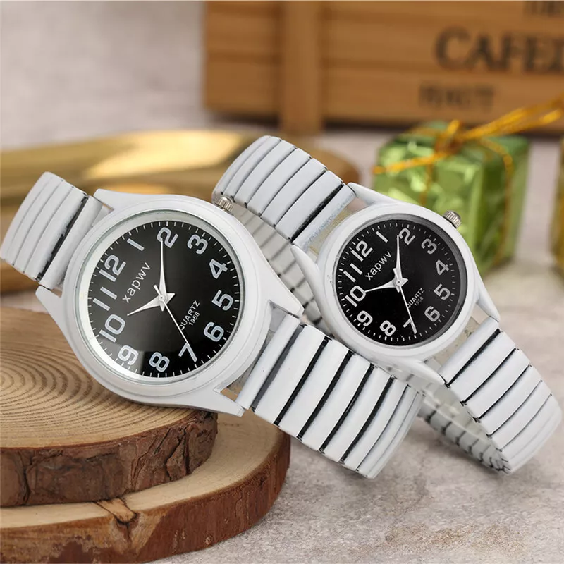 Fashion Casual Elastic Stretch Band Watch for Men Women Couple Love Watches  Gift