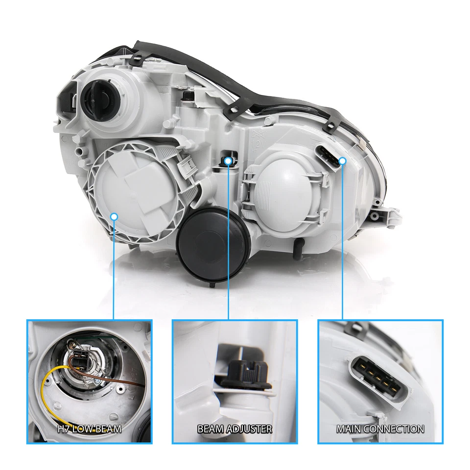 2001-2007 Projector Headlights For Mercedes Benz W203 C-Class C230 C240 C320 - Image 4 of 4