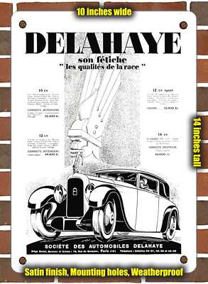 Metal Sign - 1929 Delahaye Its fetish: the qualities of the breed - 10x14 Inches