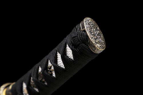 20'' Black Tanto Handmade Japanese Short Sword Damascus Steel Sharp Blade - Picture 4 of 12