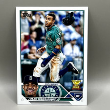 Julio Rodríguez 2023 Topps 330 Seattle Mariners Baseball Card Rookie Cup. rookie card picture