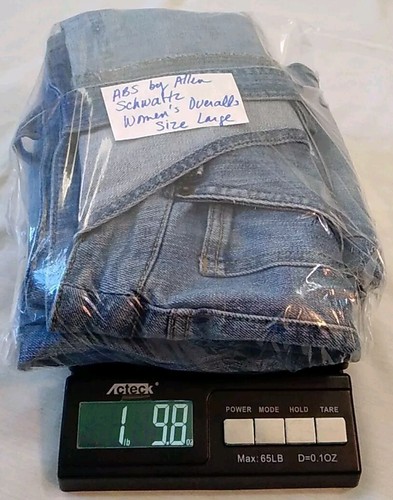 ABS Allen Schwartz Denim Collection Womens Overalls Large Adjustable Straps Blue - Picture 20 of 20