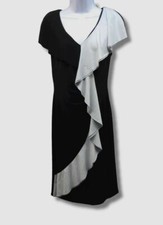 $140 Lauren Ralph Lauren Women's Black Sleeveless Ruffle Dress Size Small