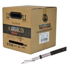 RG6 Dual Shield 18 AWG Satellite TV Black 1000 Feet Coaxial Cable