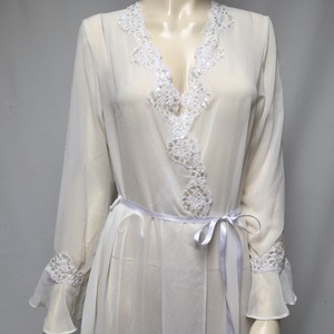 lace dressing gown white