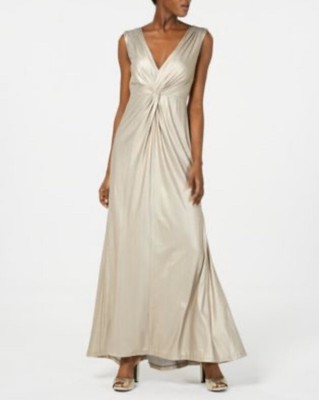 calvin klein metallic gown