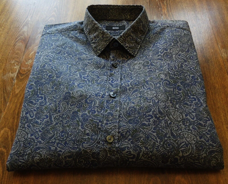 HUGO BOSS talla L regular fit para hombre camisas informales multicolor NUEVO - Imagen 4 de 4