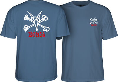 Powell Peralta RAT BONES Skateboard T Shirt INDIGO BLUE