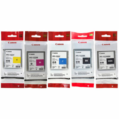 Canon imagePROGRAF iPF605 (PFI-102) Standard Yield Ink Cartridge Set