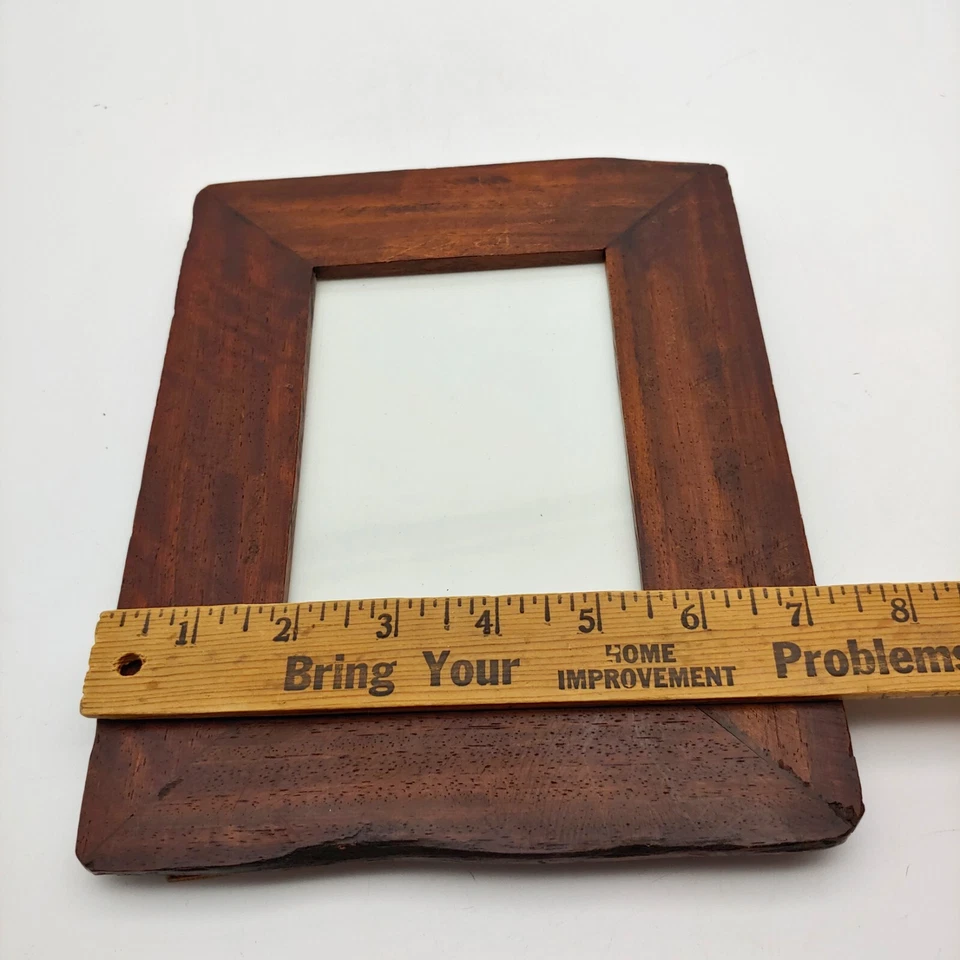 Anthropologie Reclaimed Wood Photo Picture Frame 4x6 Dark Brown Rustic Primitive - Image 2 of 4