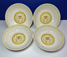 Set of 4 Vintage MCM Royal China USA Yellow Ironstone Tulip Bowls 6.5" 