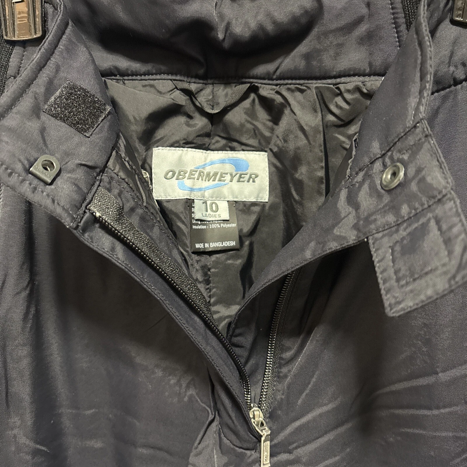 obermeyer ski snow nylon with zipper and hook pants
