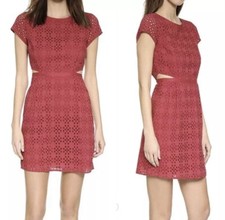 Madewell Women’s Sz 00 Eyelet Happening Cutout Rustic Barn Red 100% Cotton Dress