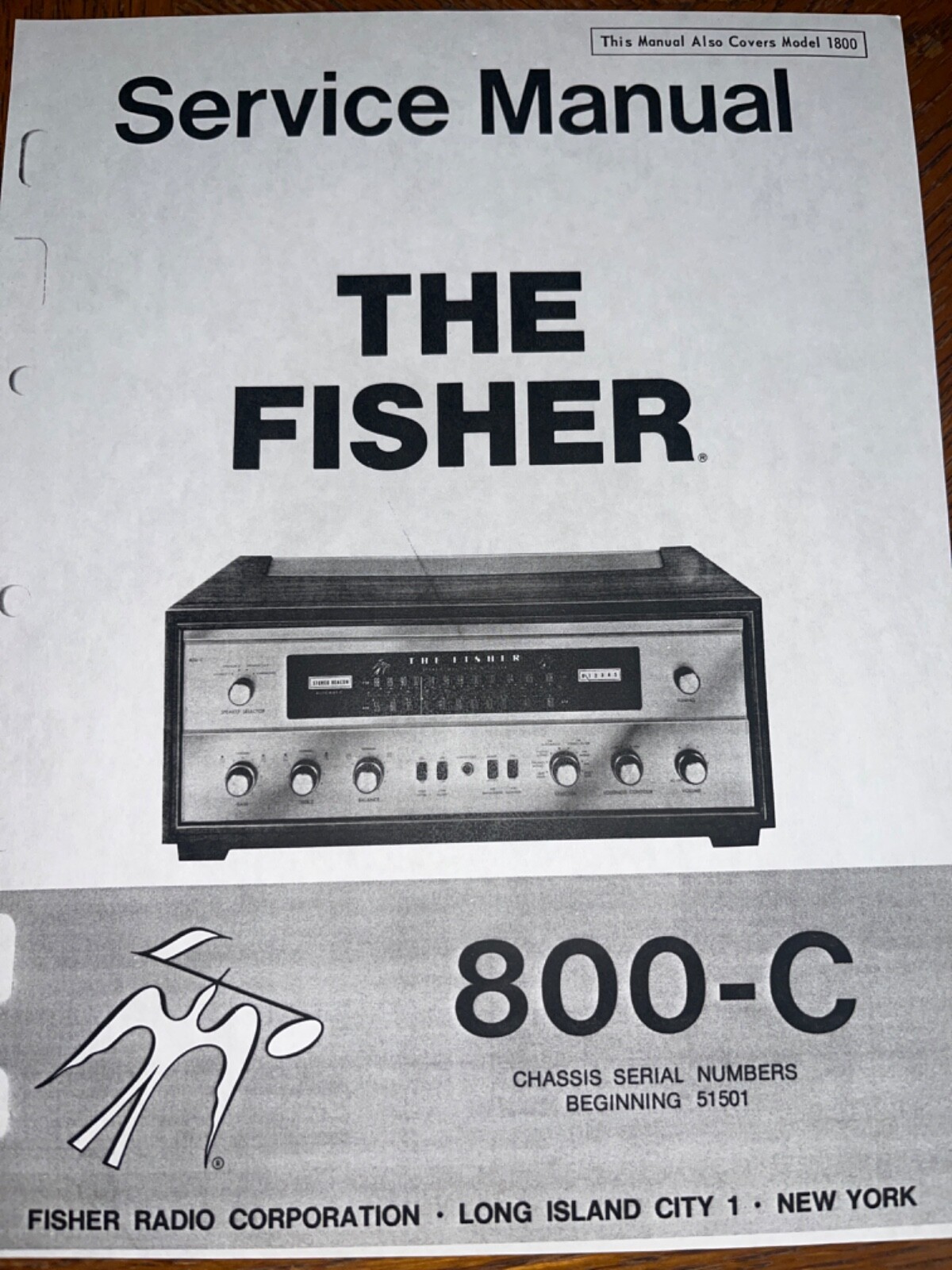 Fisher 800-C Service Manual AM-FM Receiver Stereo System Photocopy 51501