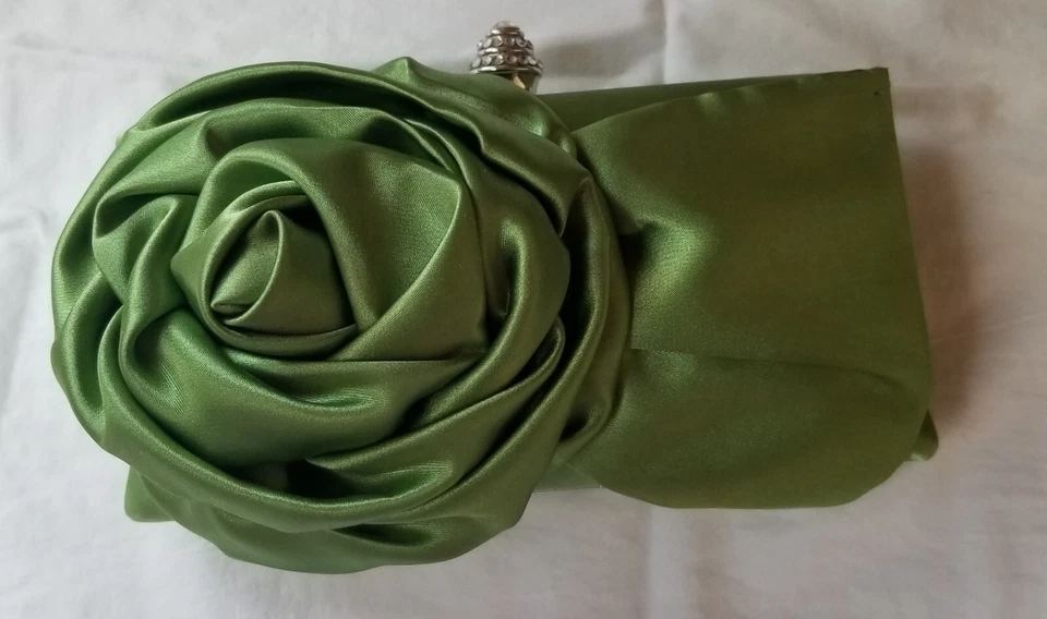 Bolso sin asas de noche Jacqueline Ferrar, verde esmeralda, vintage