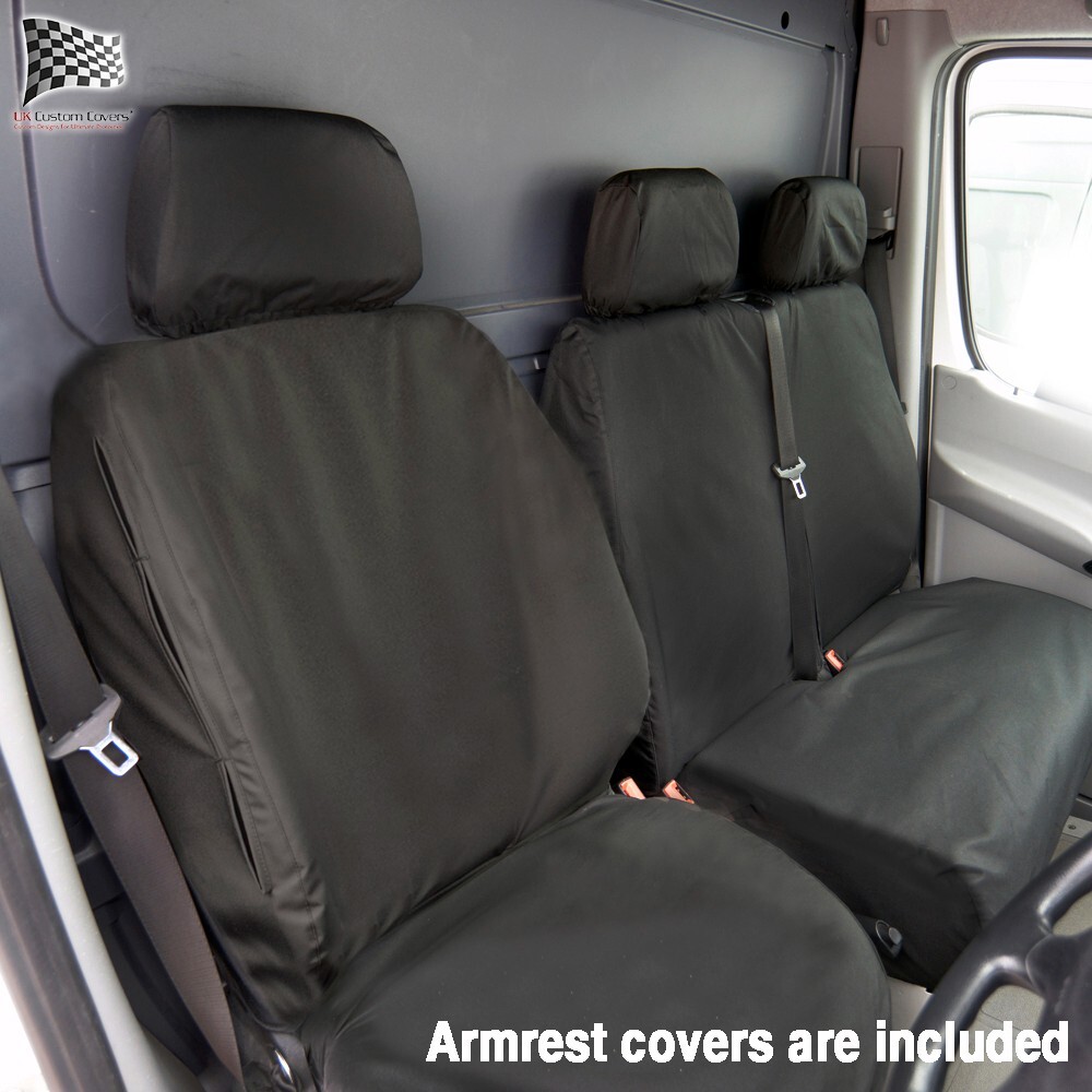Tailored Waterproof Seat Covers For Mercedes Sprinter Van (2025 On) – Front Seats, Black, 600D Fabric, RHD Only