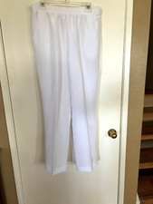 VINTAGE Baroness De Wayne Pants Women Size 16 White Pull On Lightweight