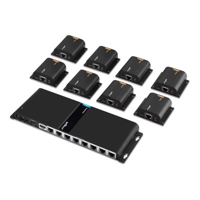 gofanco 1080p 1x8 8 Port HDMI Extender Splitter Over CAT5e/CAT6/ Ethernet Cable