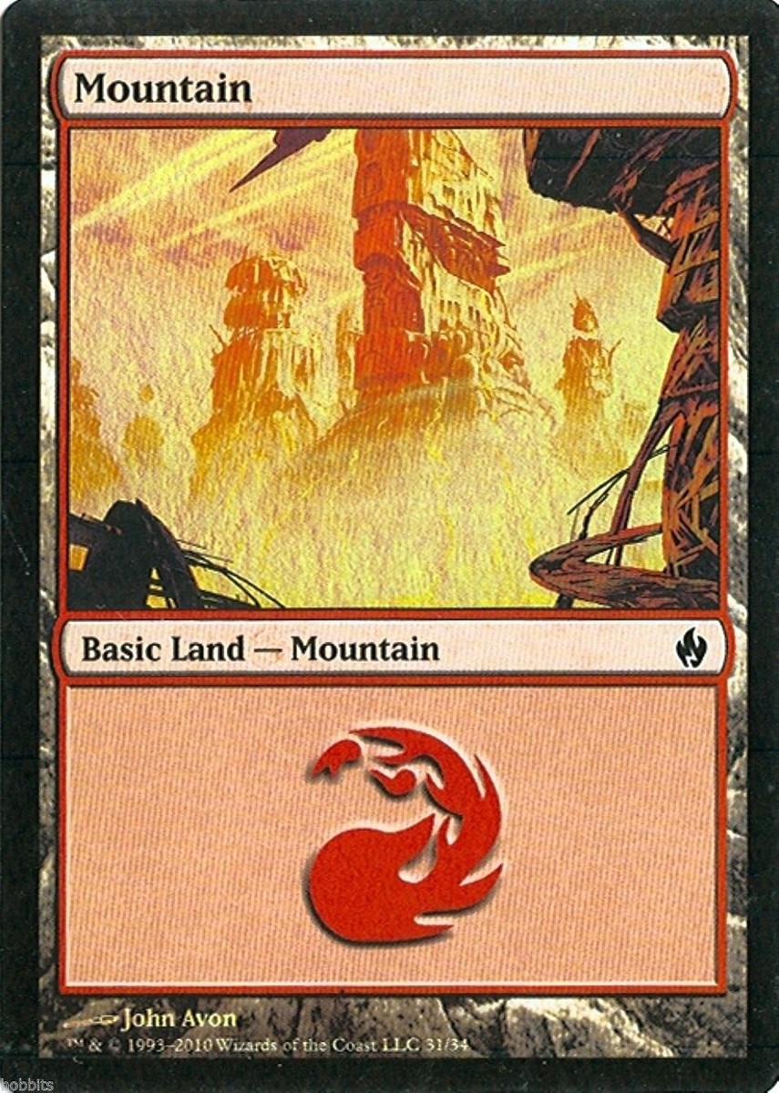 MTG - Premium Deck Fire & Lightning - Mountain #31 - 2X - Foil