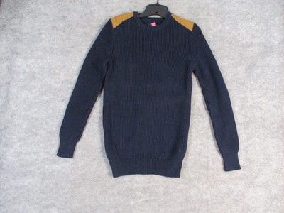 J Crew Sweater XS Mens Blue Leather 
