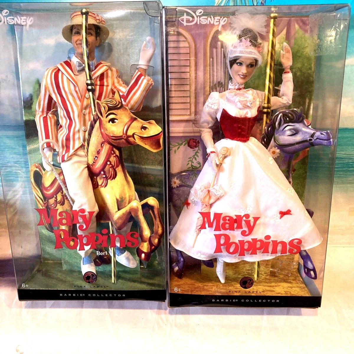 Barbie Collector Pink Label Mary Poppins Bert & Mary Dolls NRFB